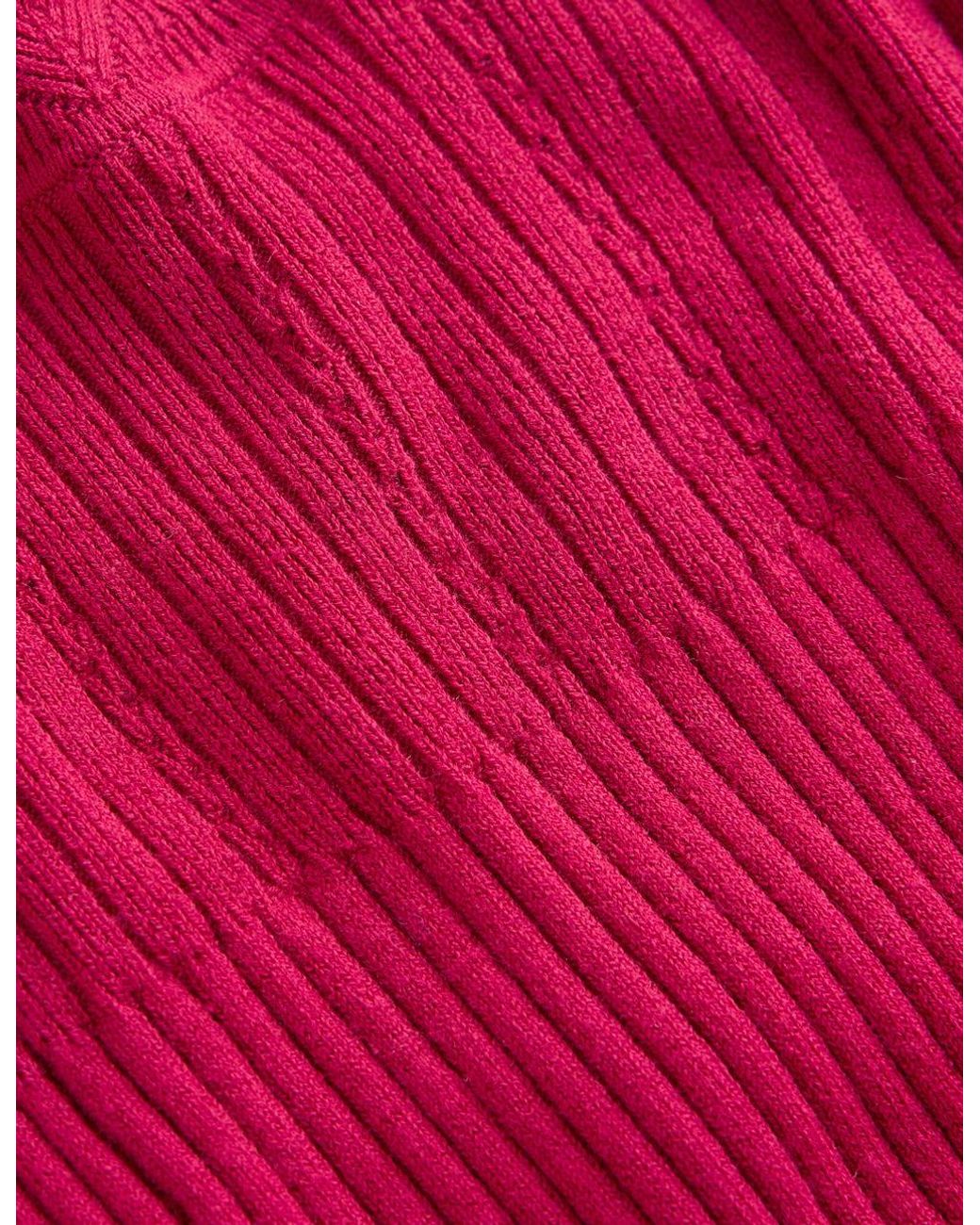 Boden Red Isobel Knitted Midi Dress