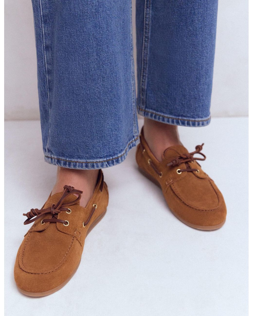 Boden Brown Lace-Up Boat Shoes