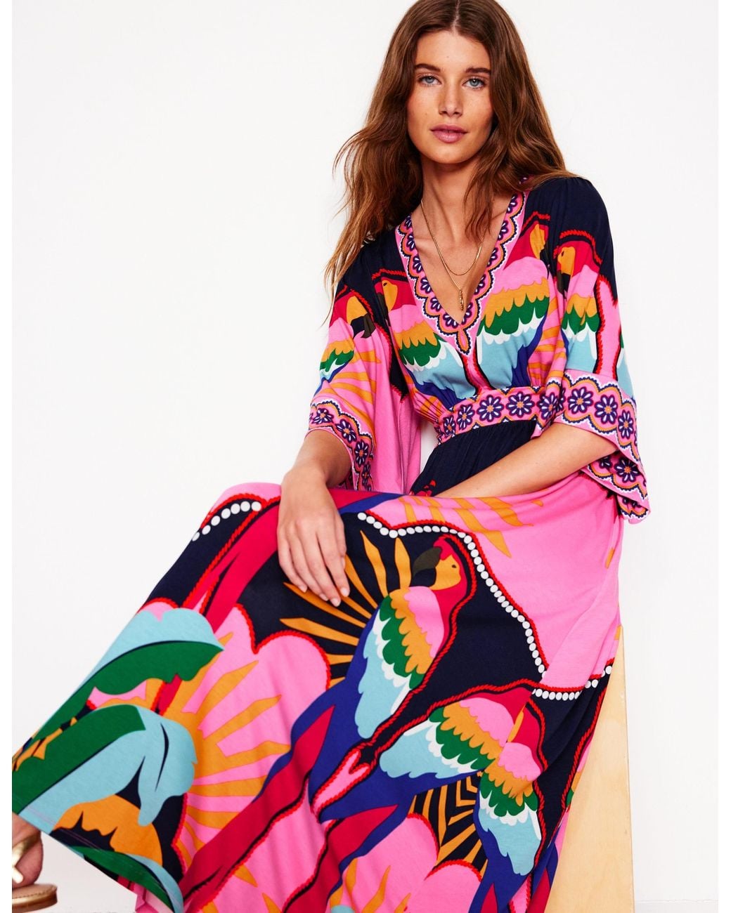chinese dress ladies Maya - Tie Dye Kaftan Kimono (Plus size) - Plus size Kimono Robe