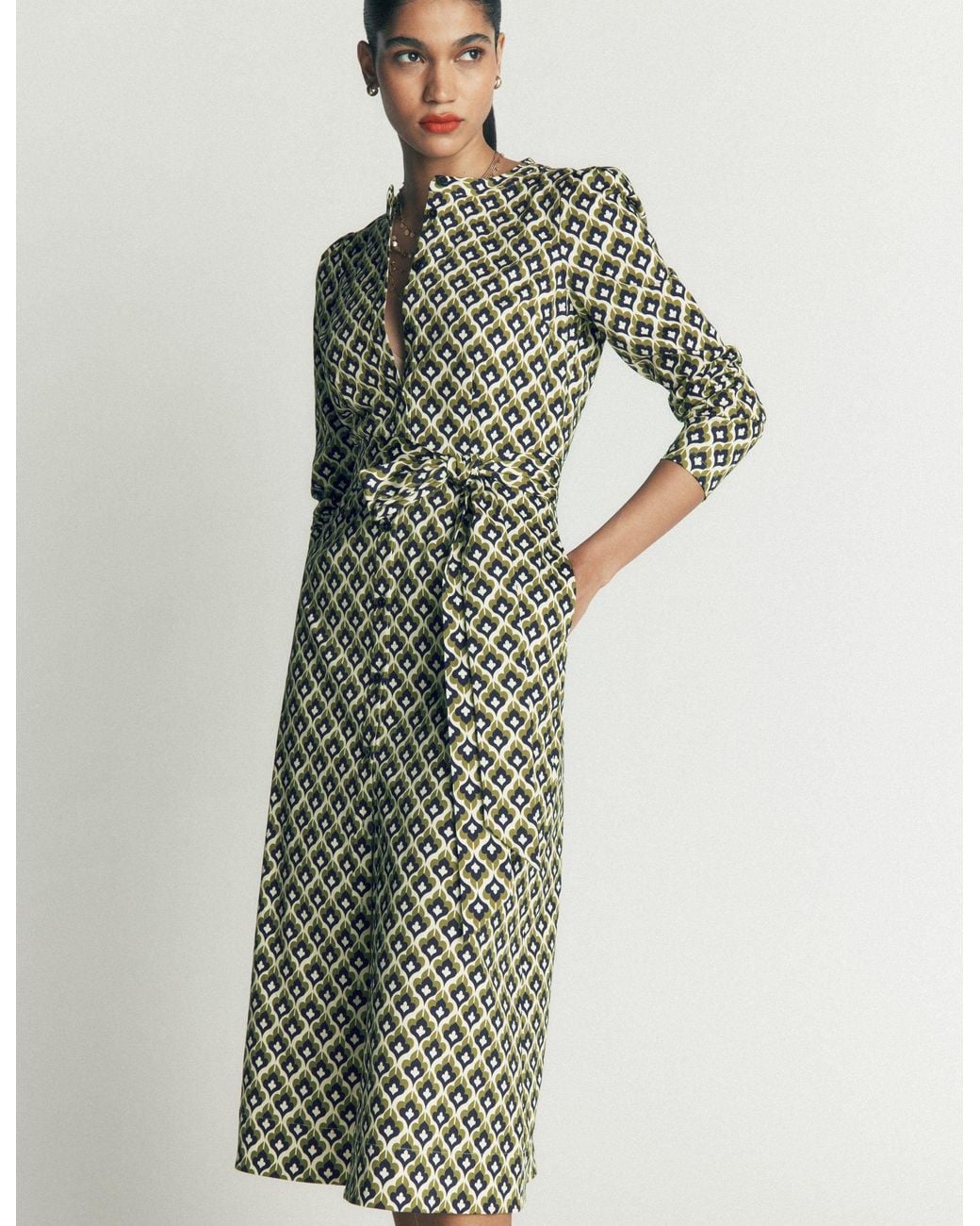 Boden Green Louise Midi Shirt Dress