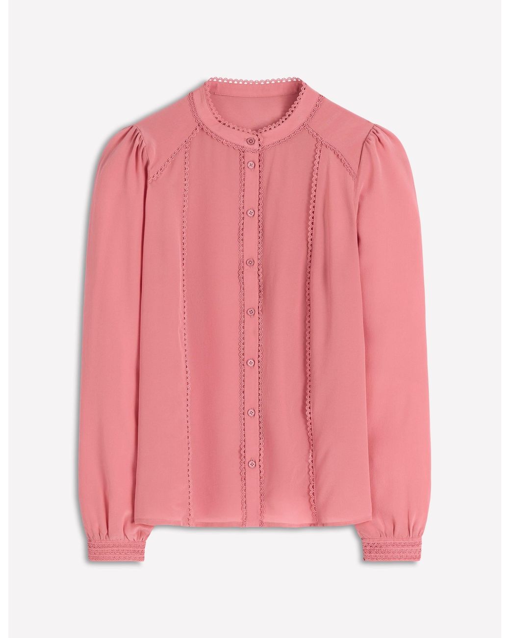 Boden Blue Rhea Trim Detail Silk Top