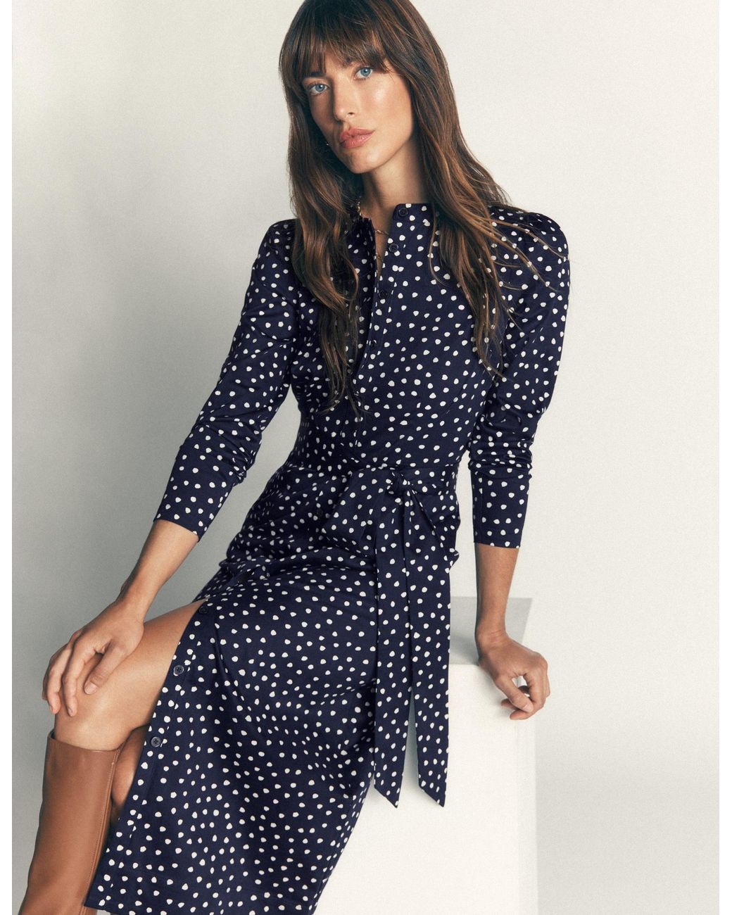 Boden Blue Louise Midi Shirt Dress