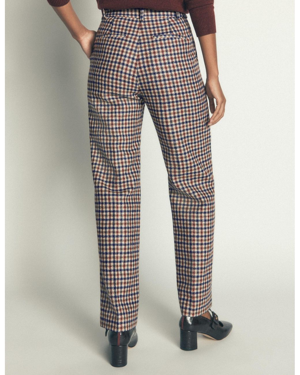 Boden Blue Canonbury Wool Blend Trousers
