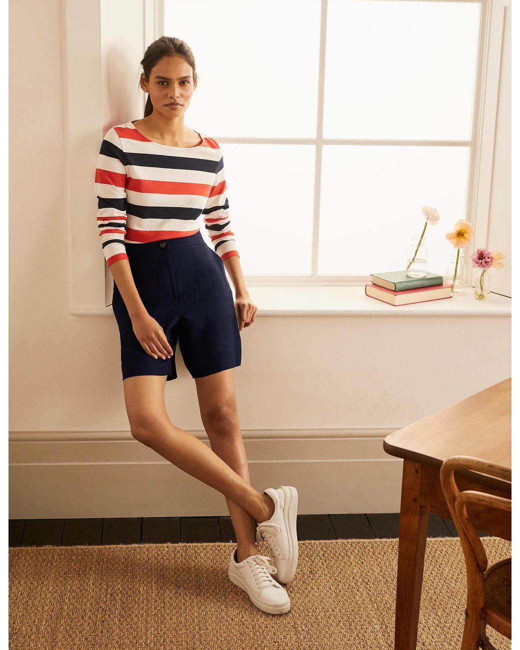 Boden Cornwall Linen Shorts in Navy (Blue) Lyst