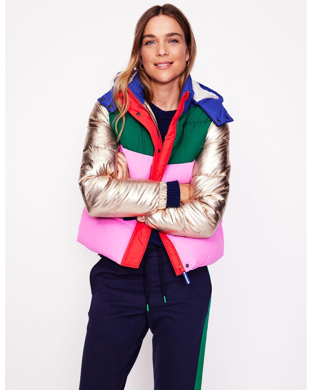 Boden Short Puffer Coatmulti in Pink Lyst