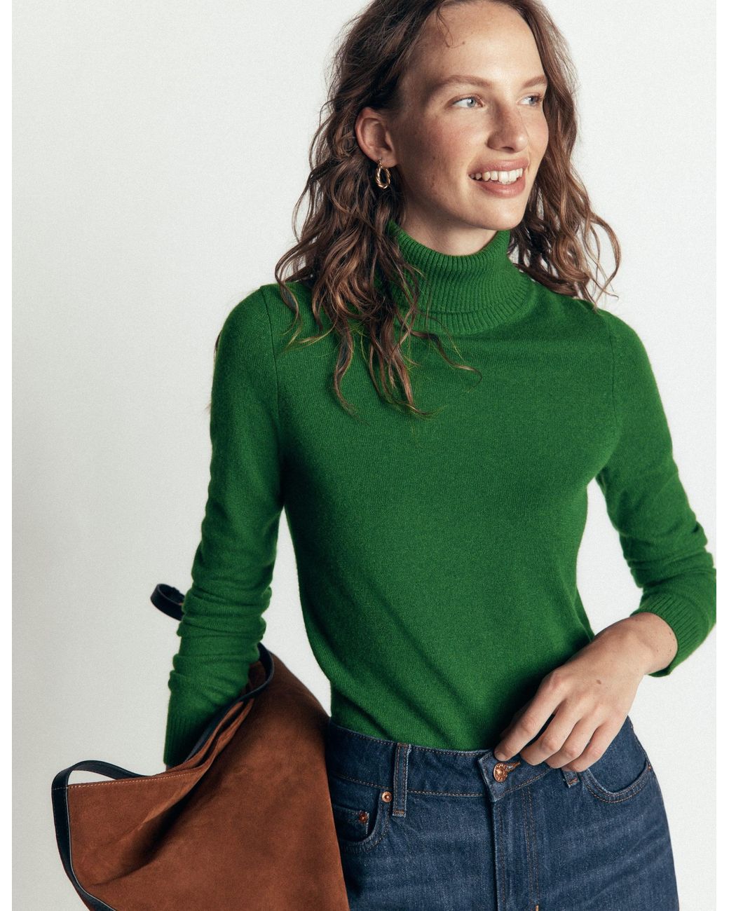 Boden Green Elsie Cashmere Roll Neck