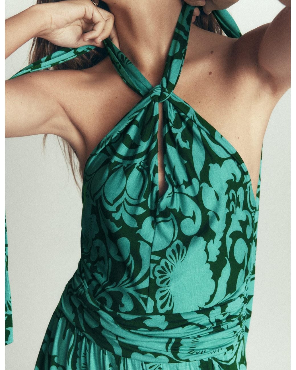 Boden Green Sydney Twist Neck Jersey Dress