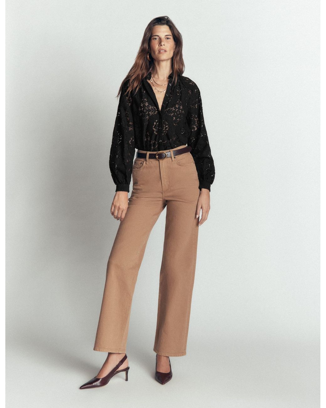 Boden Black Erica Lace Top