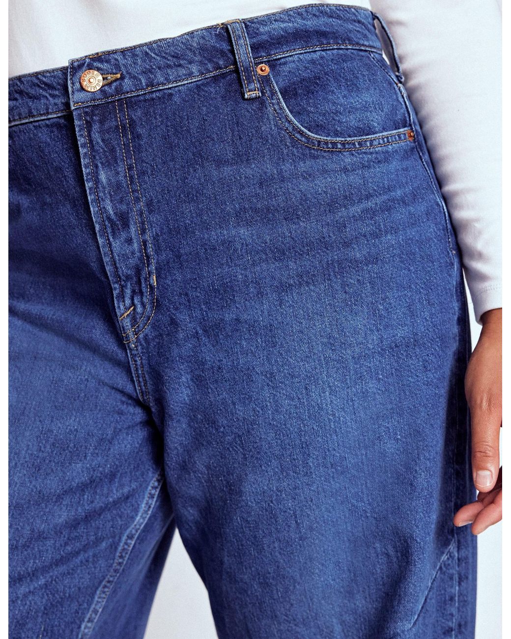 Boden Blue Barrel Leg Jeans