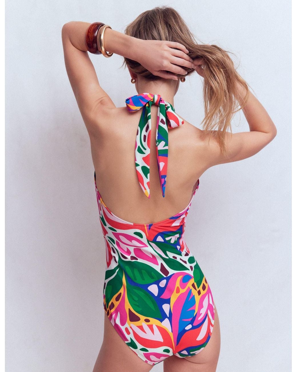 Boden Red Minori Halter Tie Swimsuit