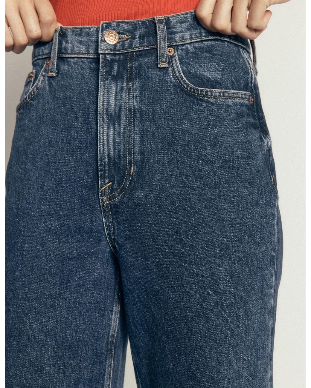 Boden Blue High Rise Column Leg Jeans