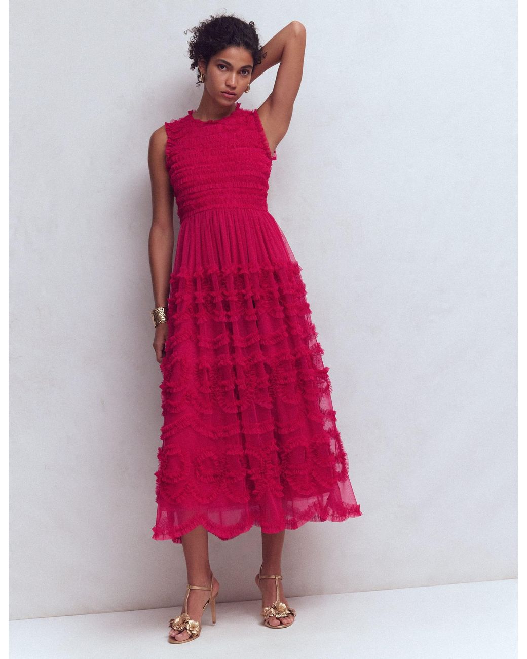 Boden Pink Tulle Bow Party Dress
