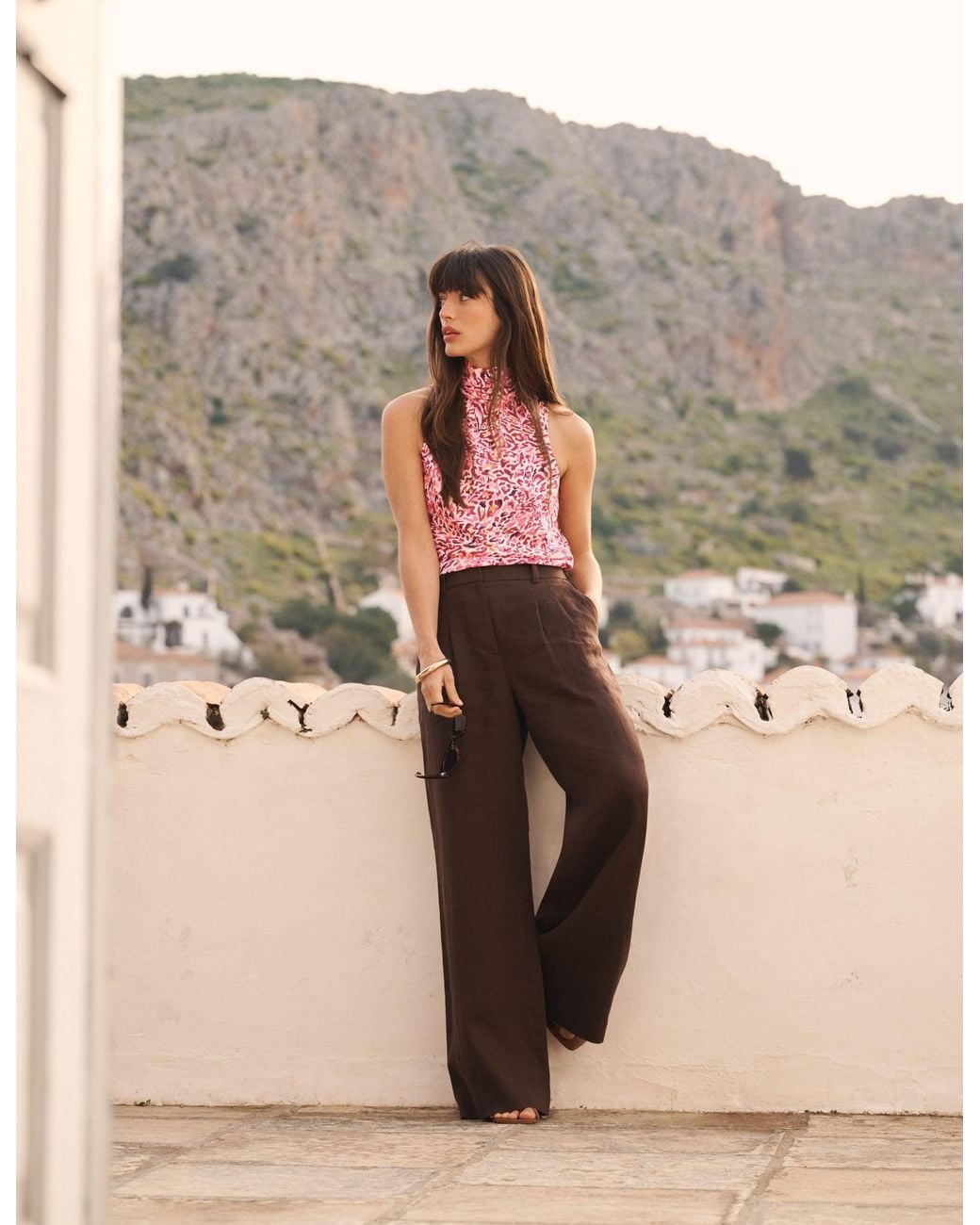 Boden Natural Satin Halterneck Top