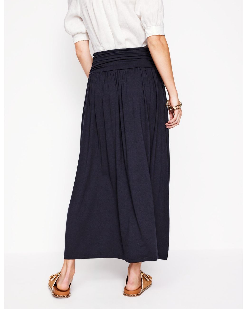 Boden Blue Rosaline Jersey Skirt, Petal Terrace