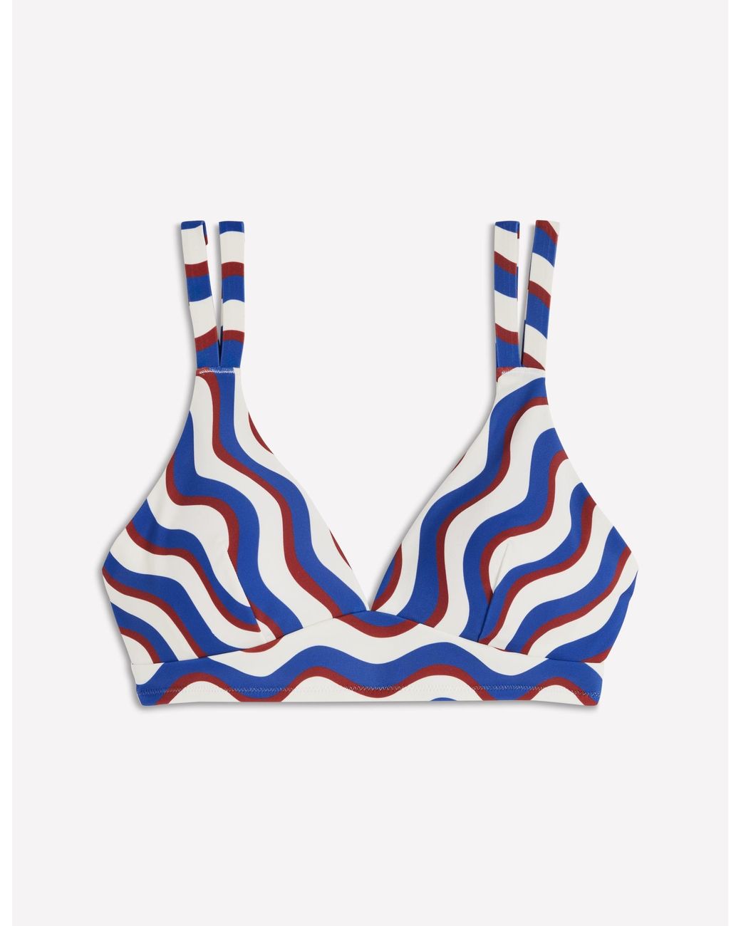 Boden Red Arles Bikini Top-Multi, Wavy Stripe
