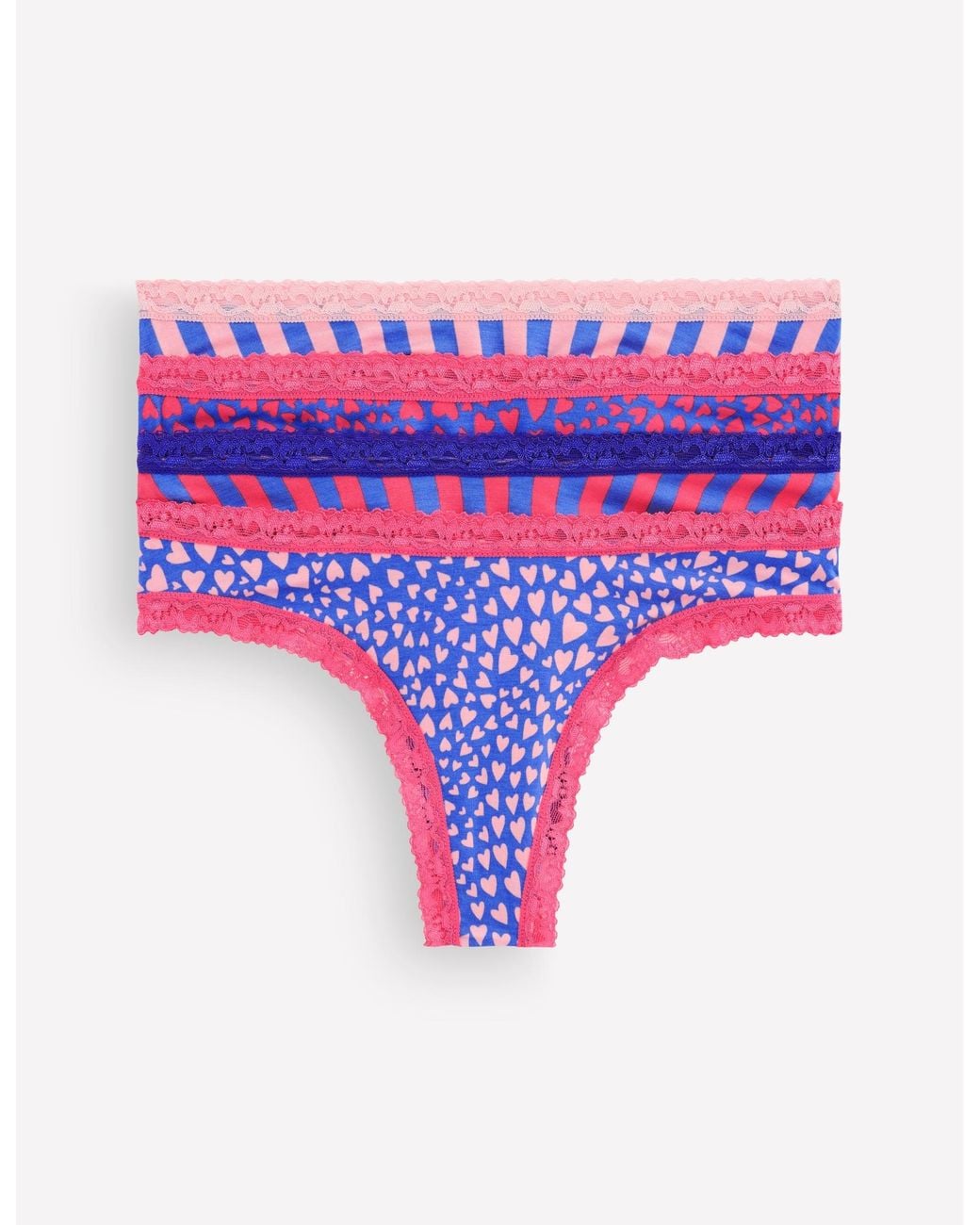 Boden Pink Stripe & Stare Thong 4 Pack
