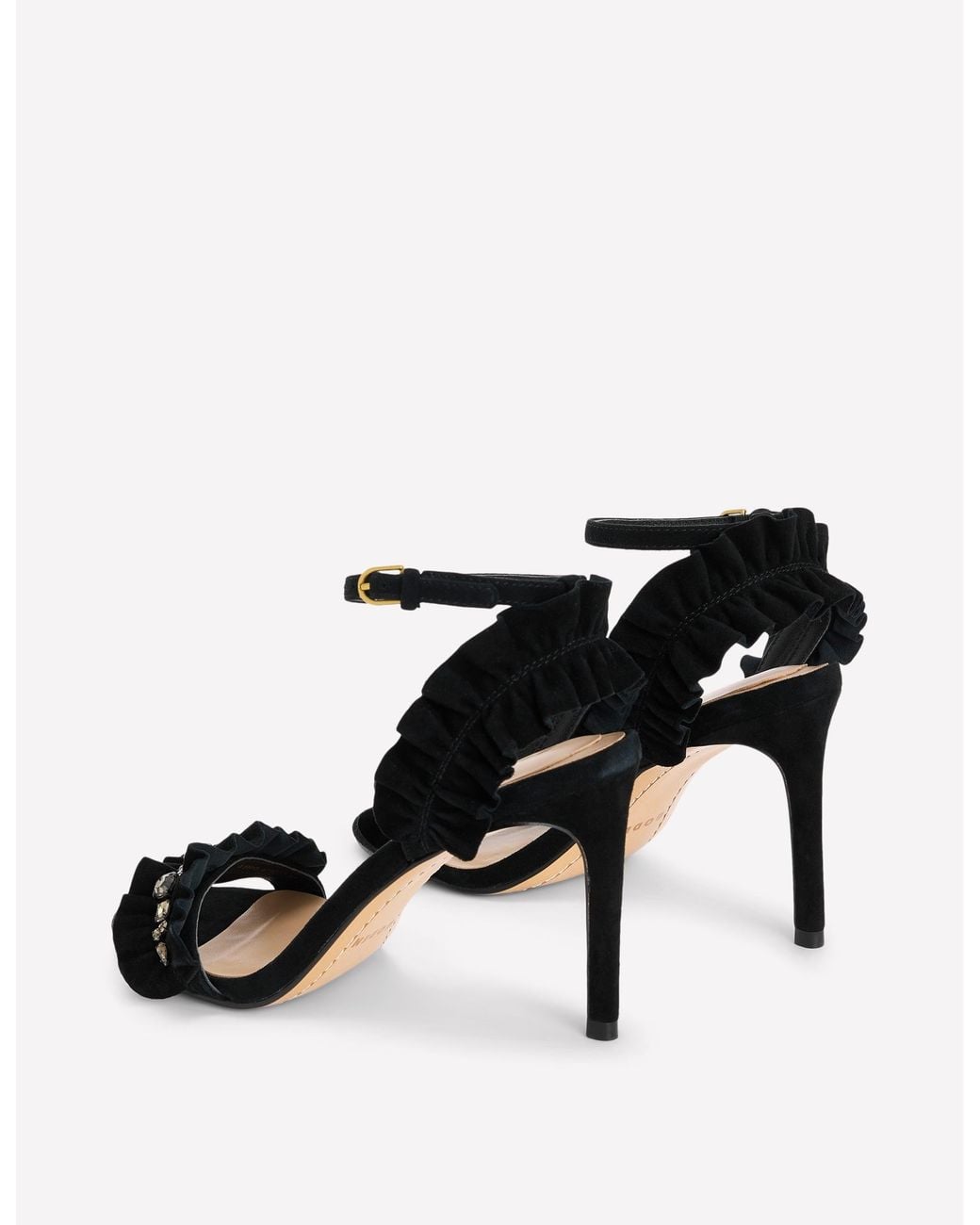 Boden Black Pleat Detail Heeled Sandals