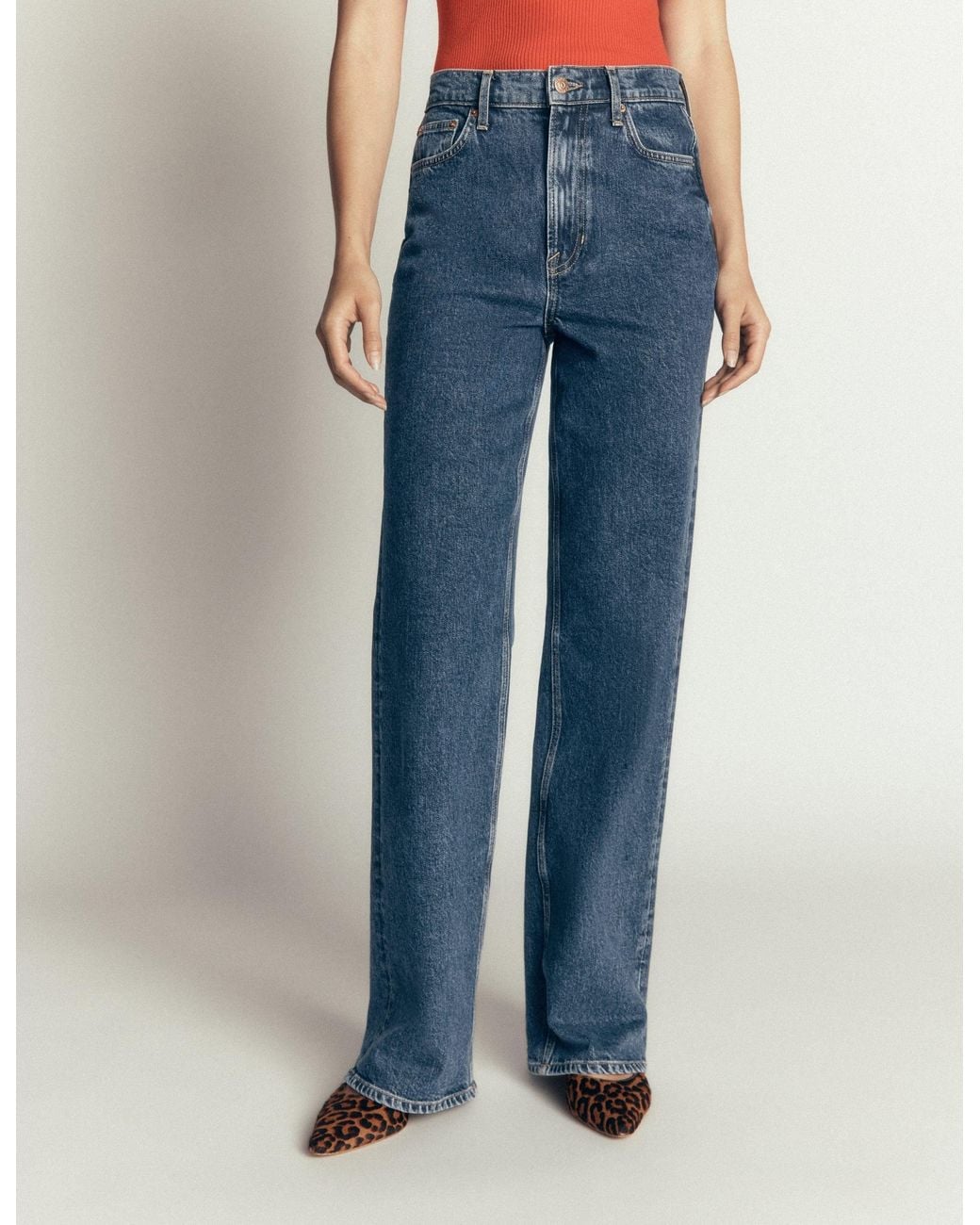 Boden Blue High Rise Column Leg Jeans