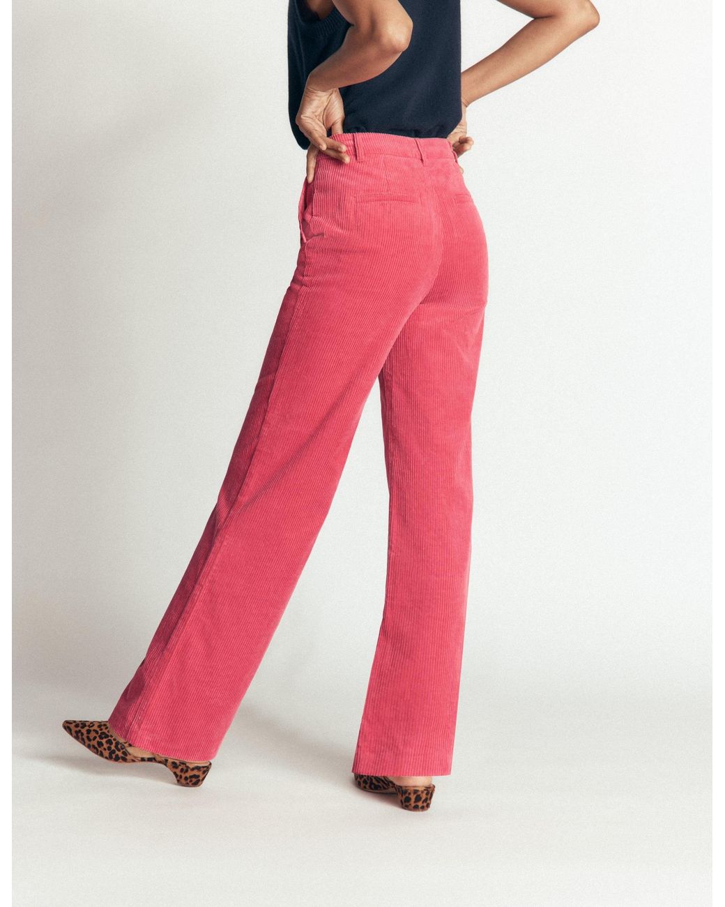 Boden Red Fitzrovia Cord Column Pants