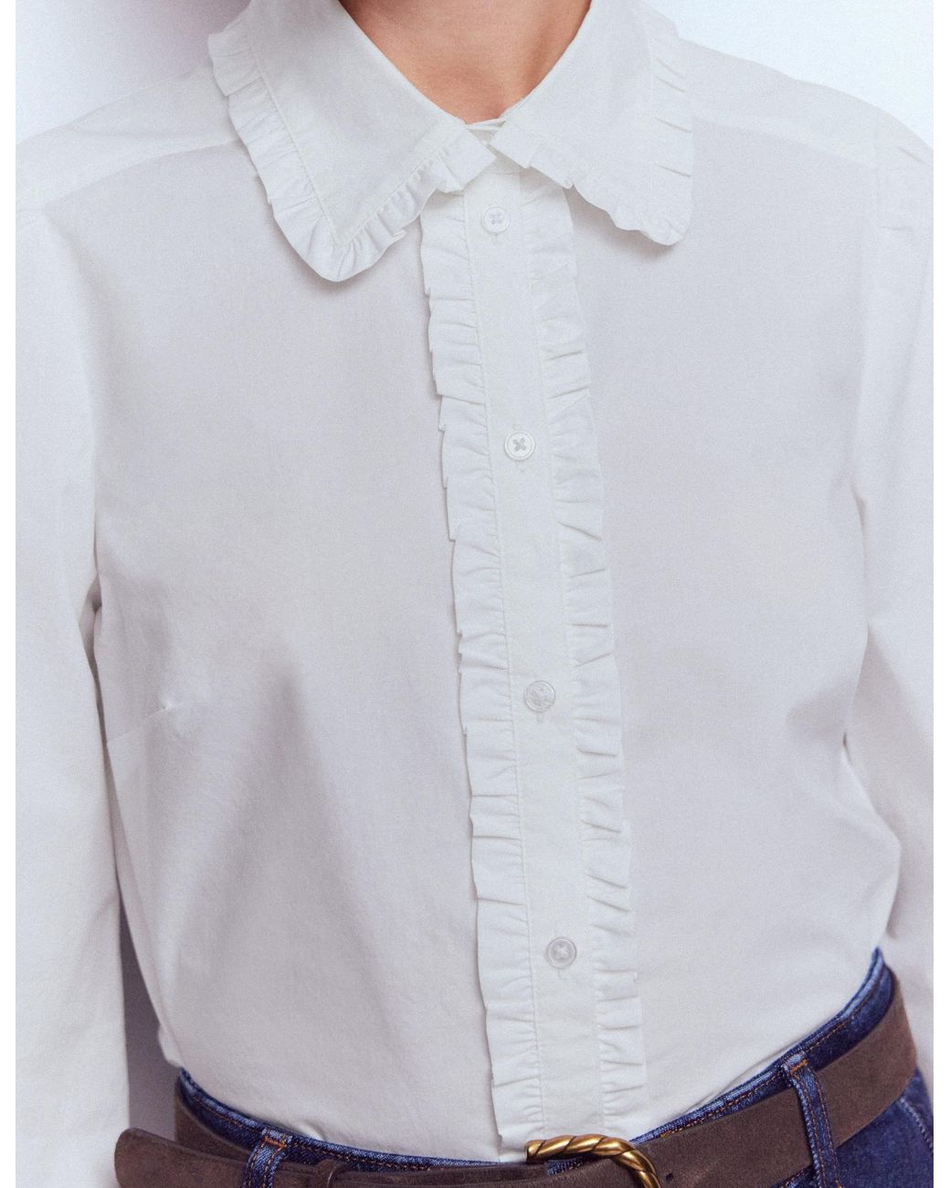 Boden White Cara Cotton Shirt