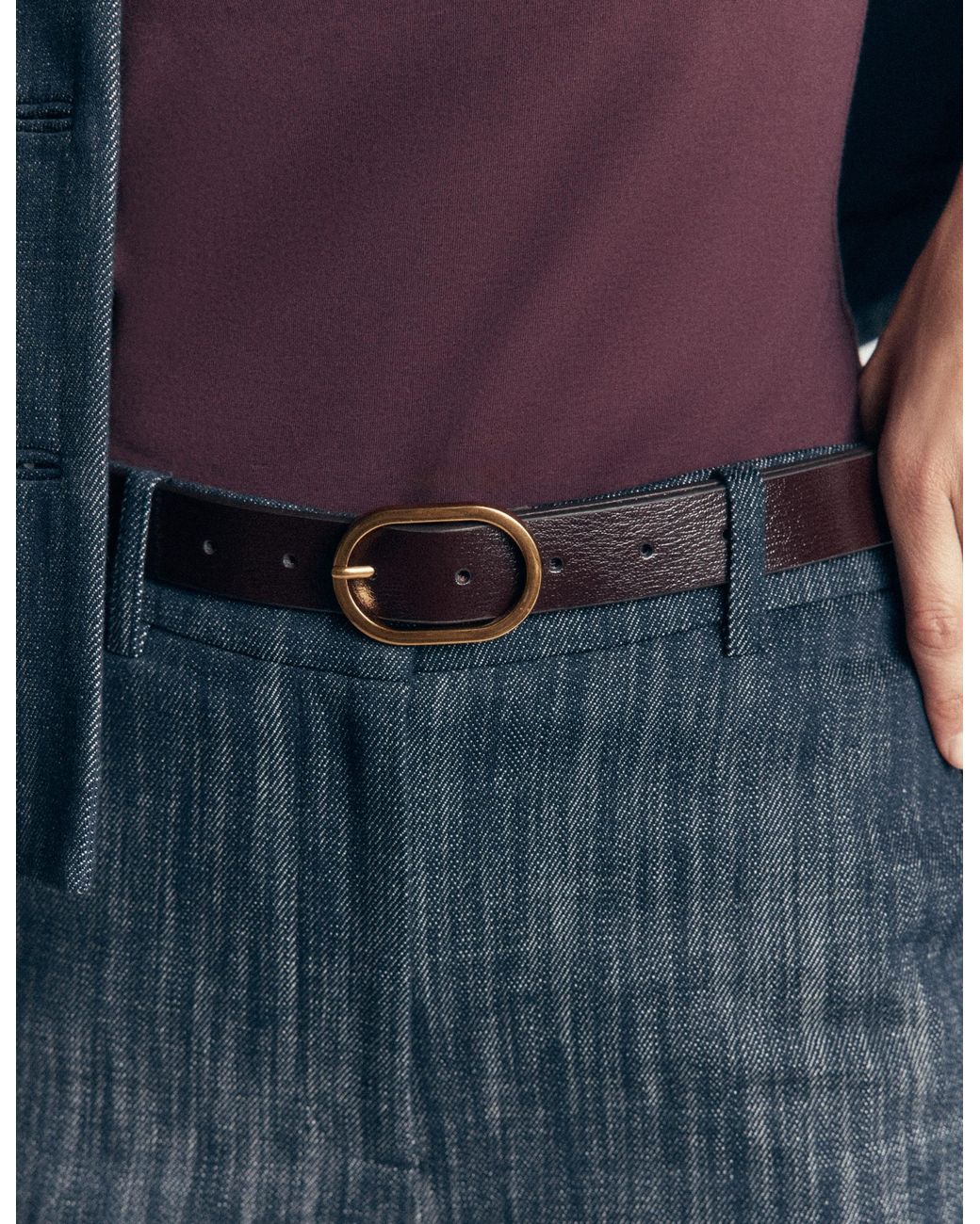 Boden Blue Classic Leather Belt