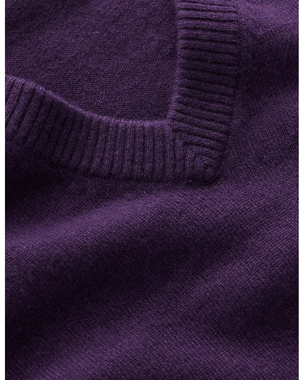 Boden Purple Elsie Cashmere V Neck Jumper