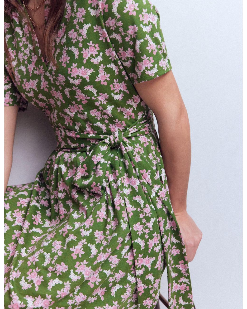 Boden Green Daisy Flippy Jersey Dress