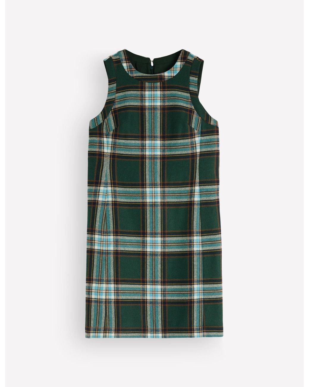 Boden Green Lou Wool Check Shift Dress