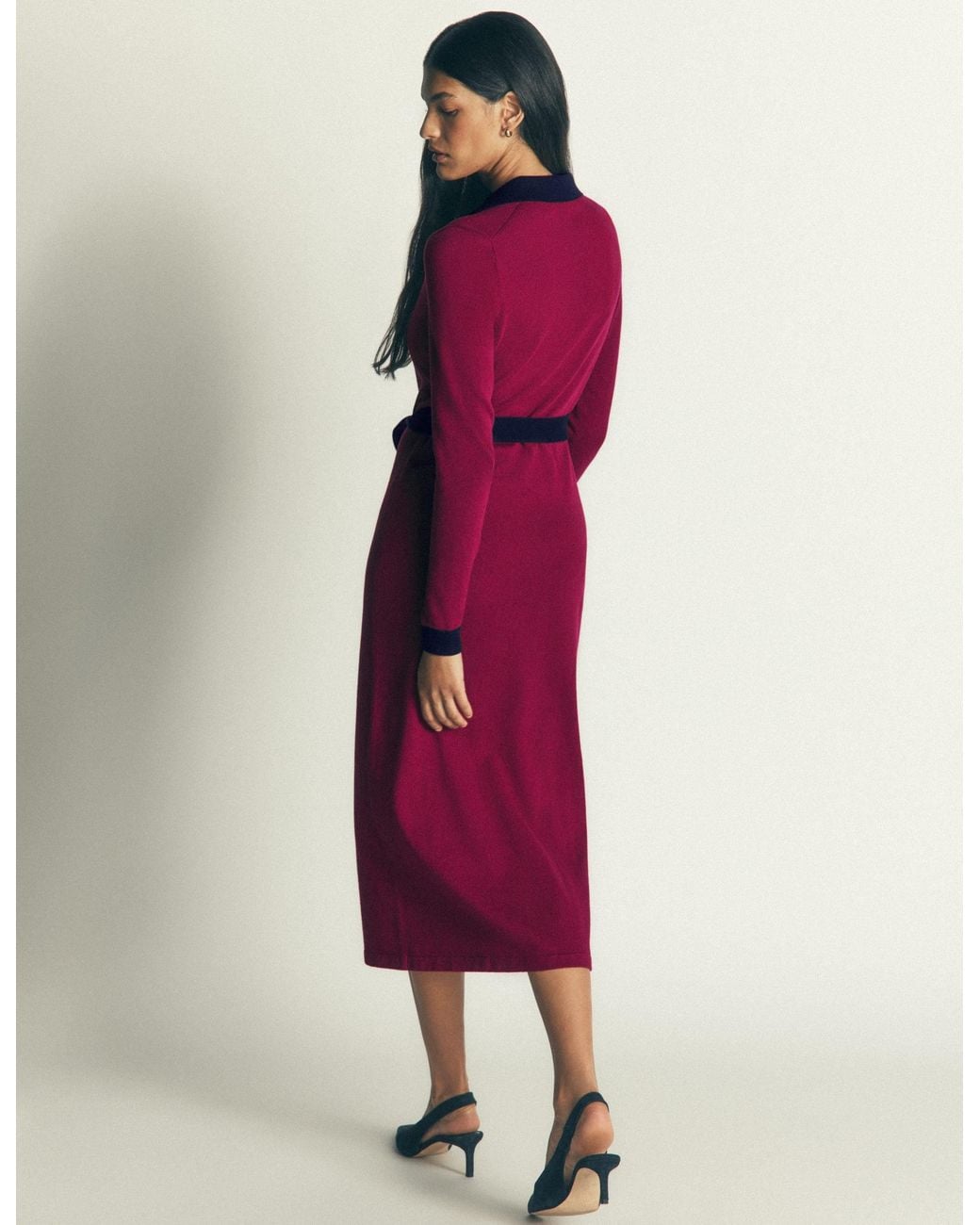 Boden Purple Jessica Knitted Shirt Dress