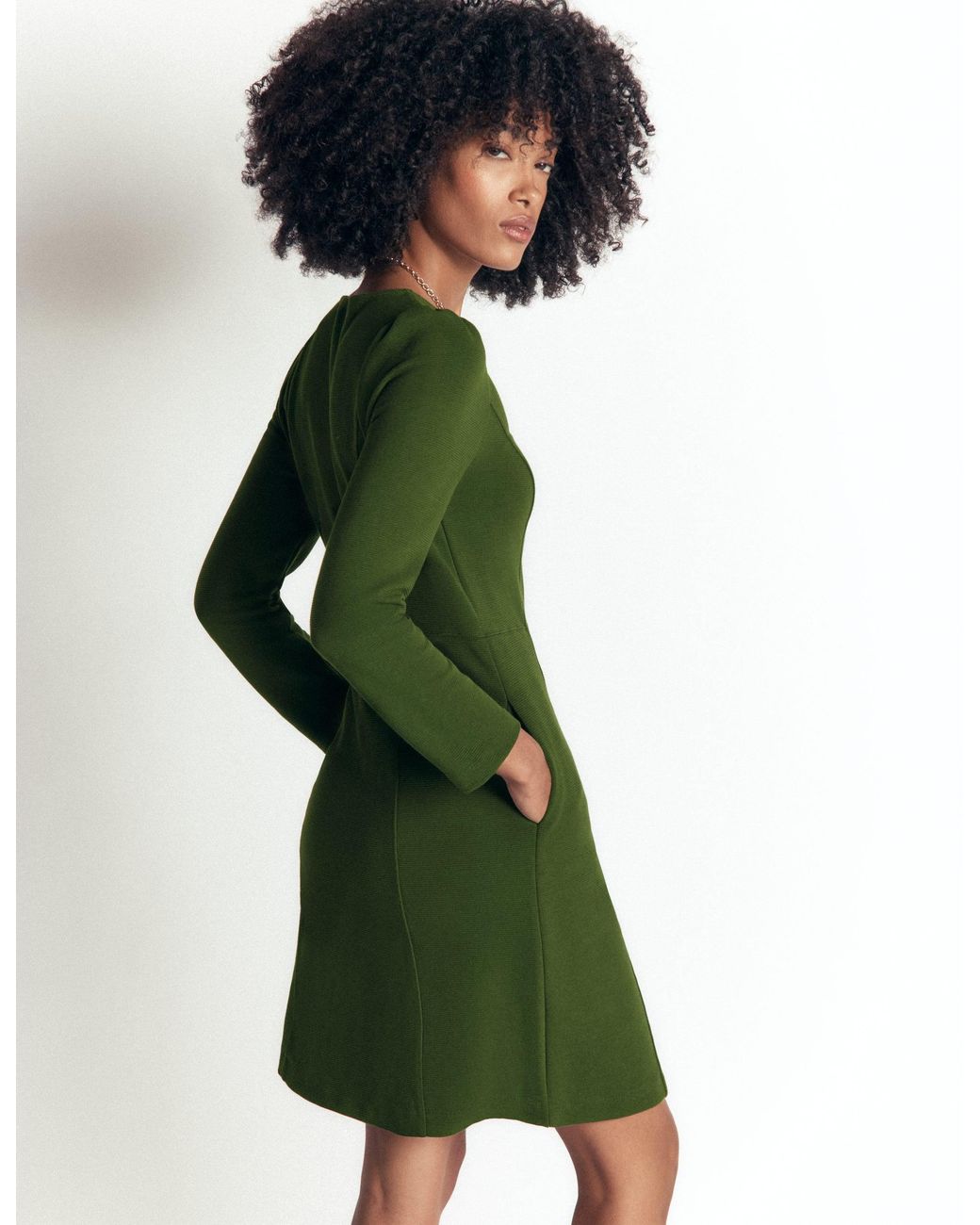 Boden Green Marla Seamed Ottoman Dress