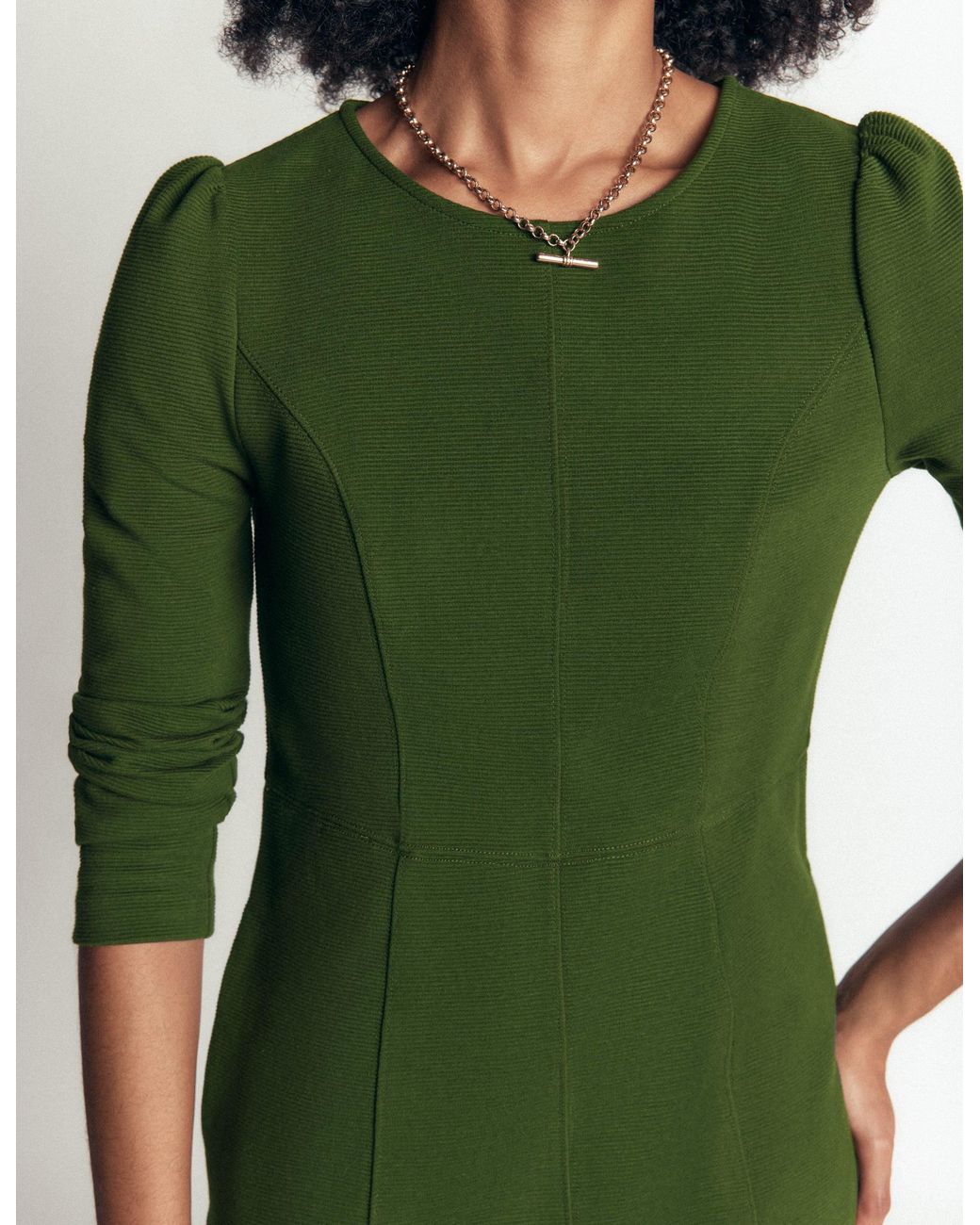 Boden Green Marla Seamed Ottoman Dress