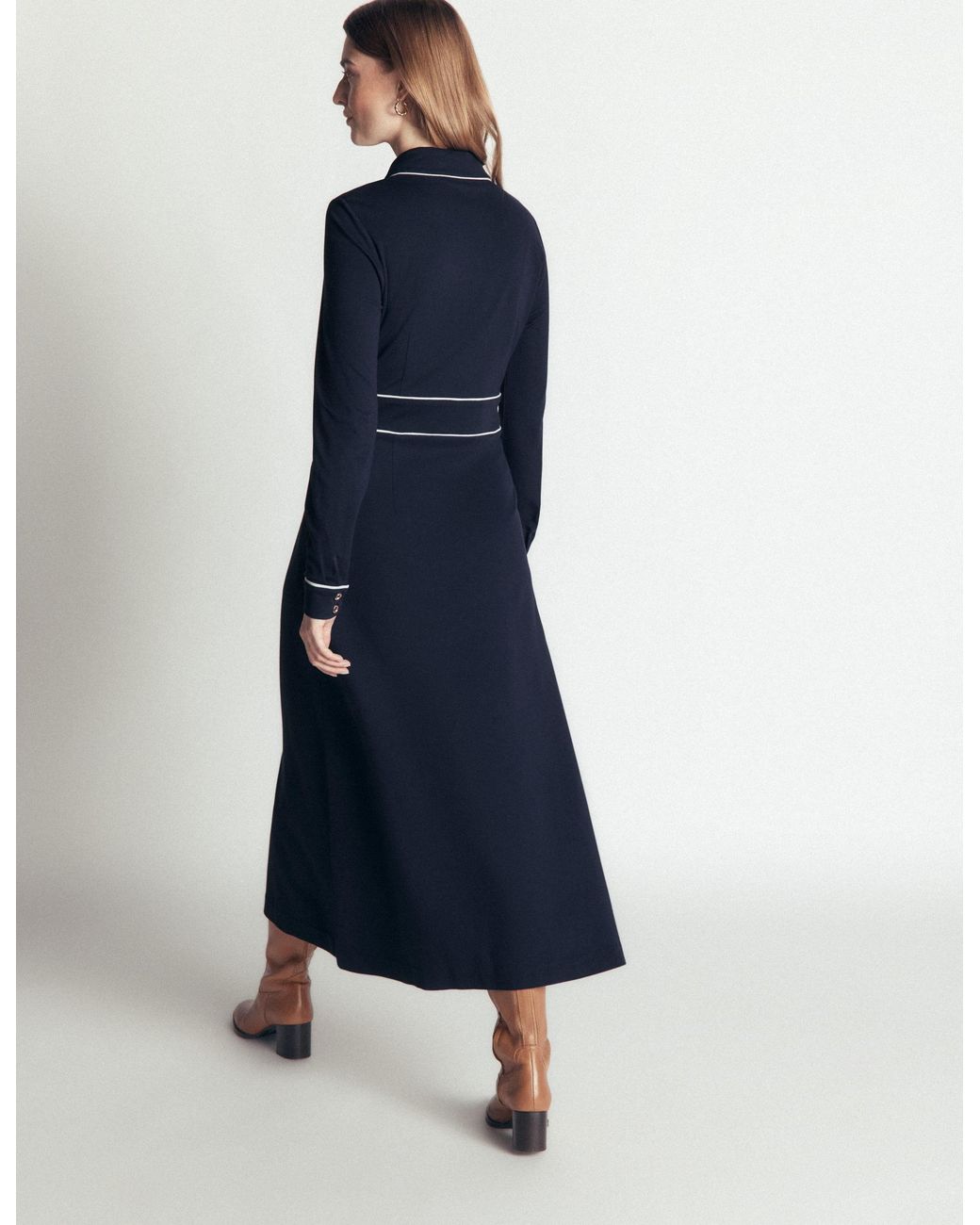 Boden Blue Etta Piping Detail Ponte Dress