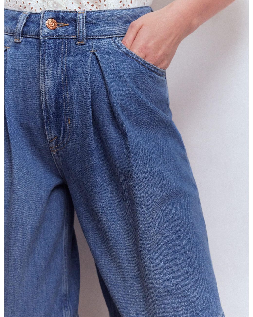 Boden Blue Denim Bermuda Shorts