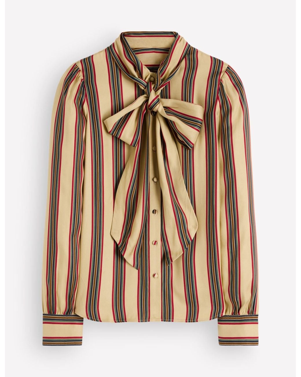 Boden Multicolor Clara Silk Blend Tie Neck Top