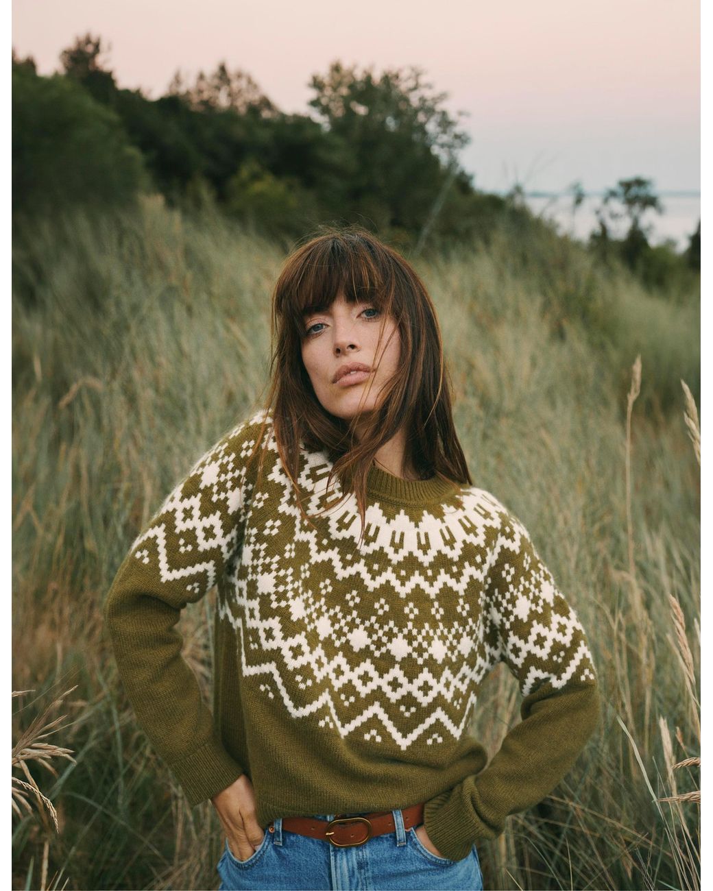 Boden Green Mae Fair Isle Knitted Sweater