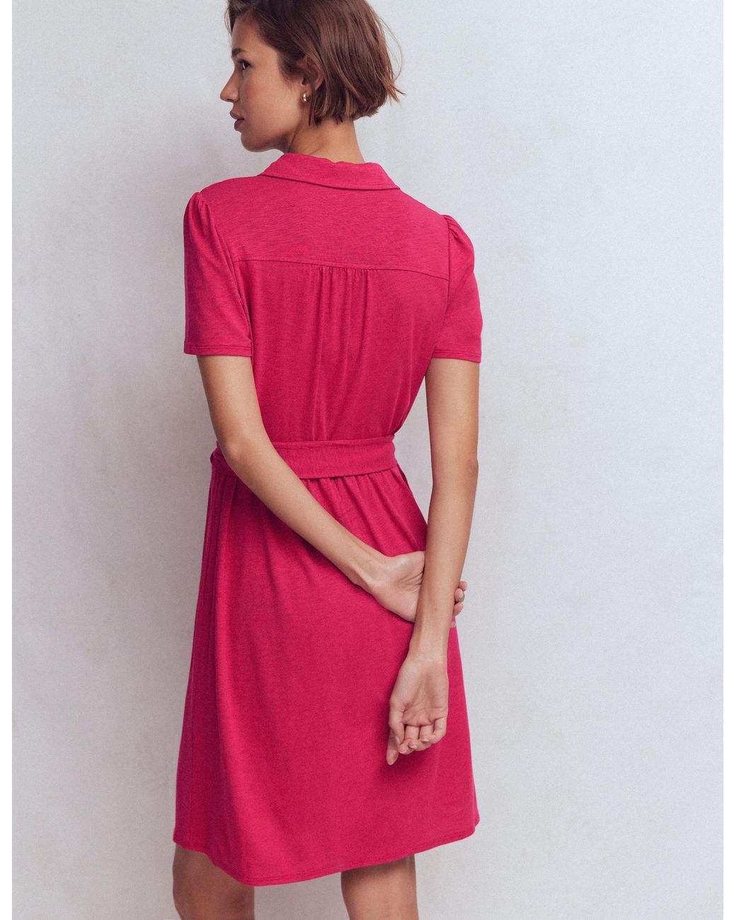 Boden Red Patti Short Jersey Shirt Dress