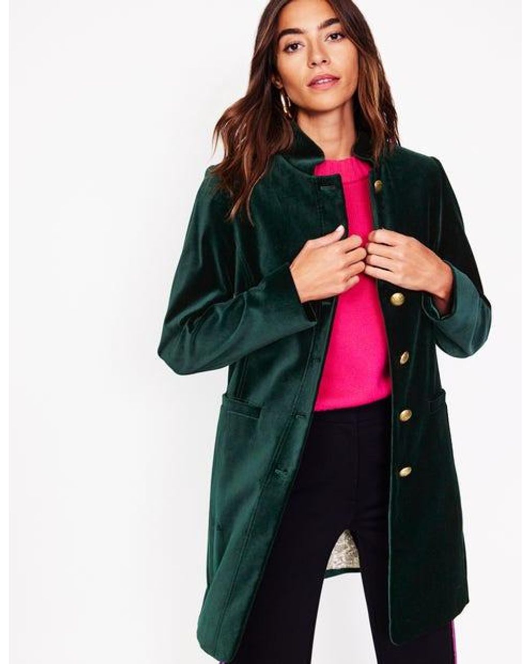 Boden Hamilton Velvet Coat in Blue Lyst