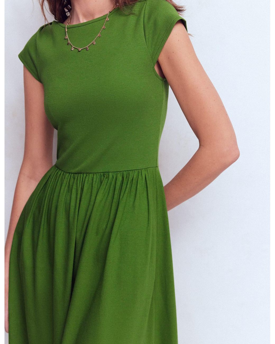Boden Green Boat Neck Mix Dress