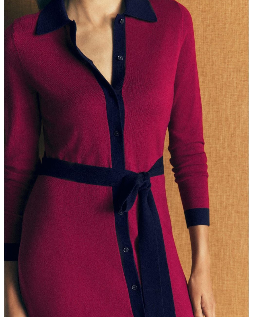 Boden Purple Jessica Knitted Shirt Dress