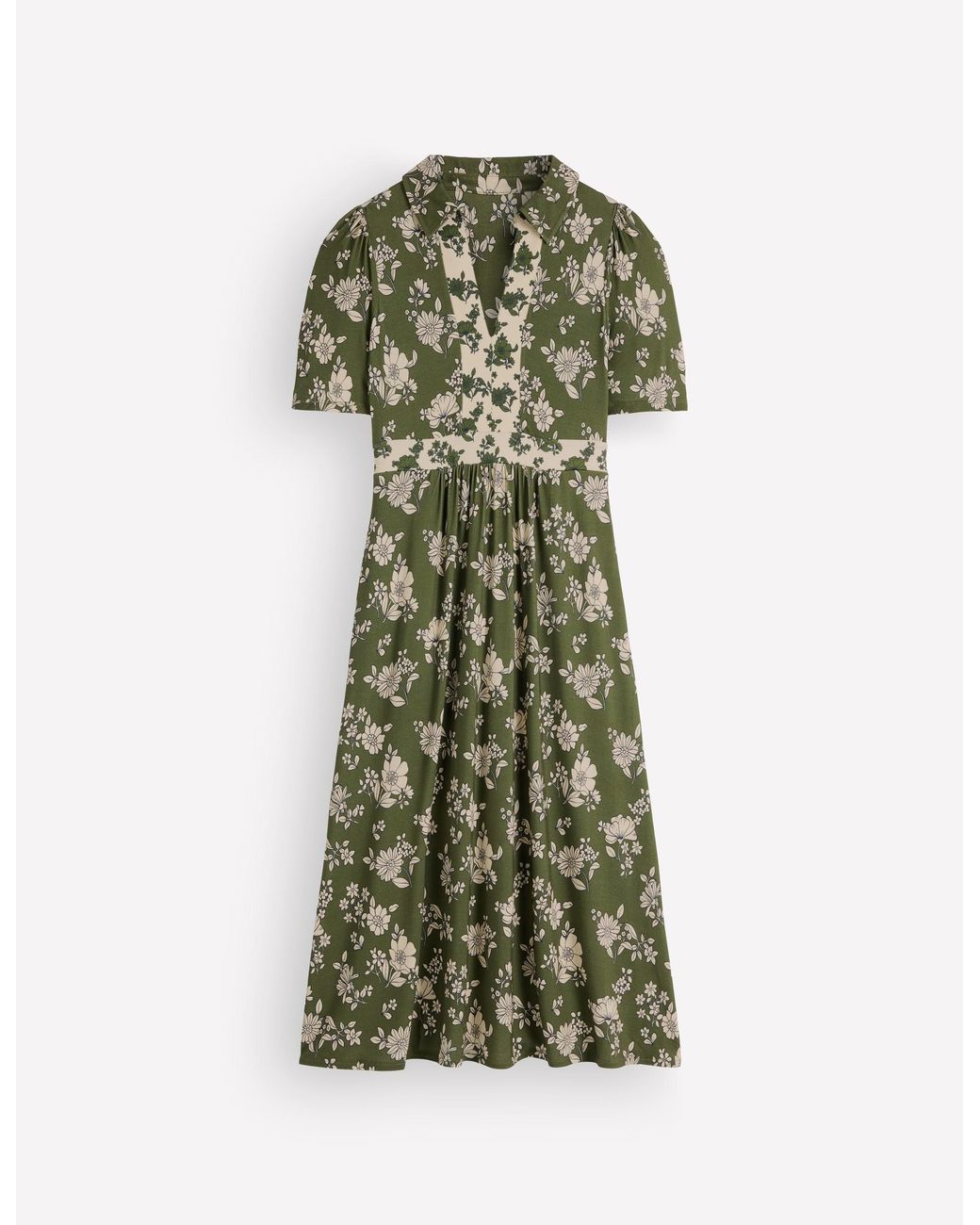 Boden Green Heidi Jersey Midi Tea Dress