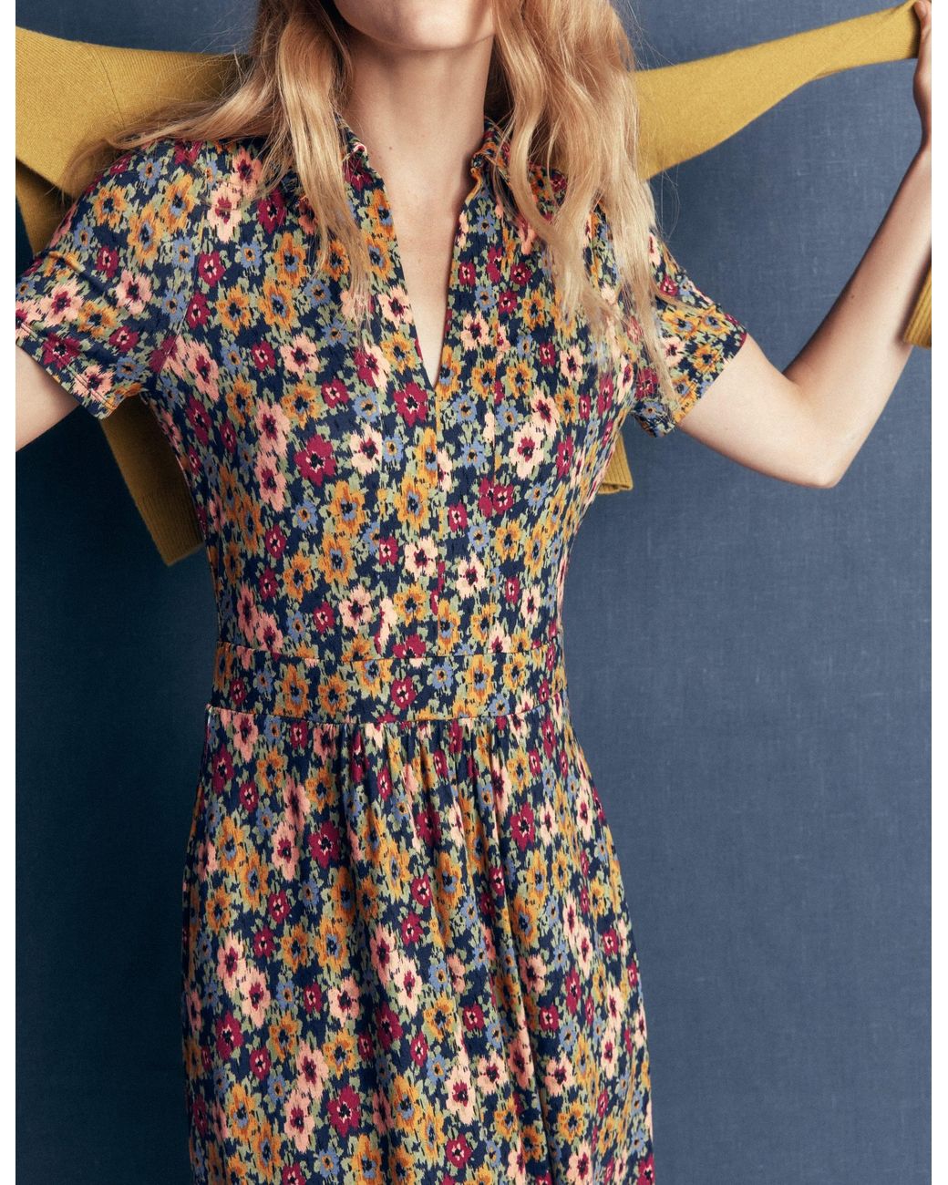 Boden Brown Heidi Jersey Midi Tea Dress