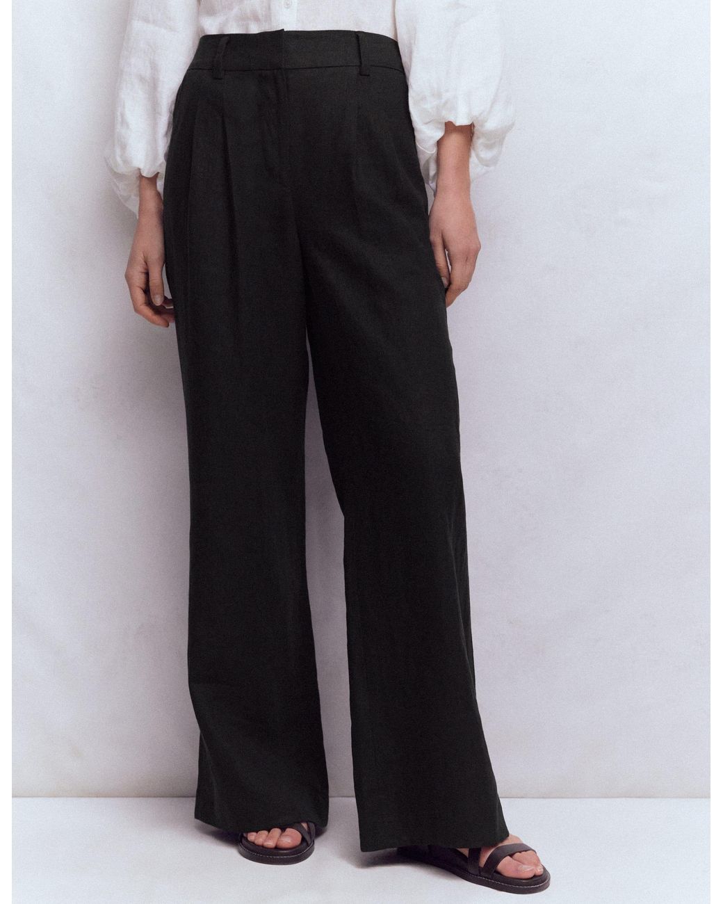 Boden White Kensington Linen Trousers
