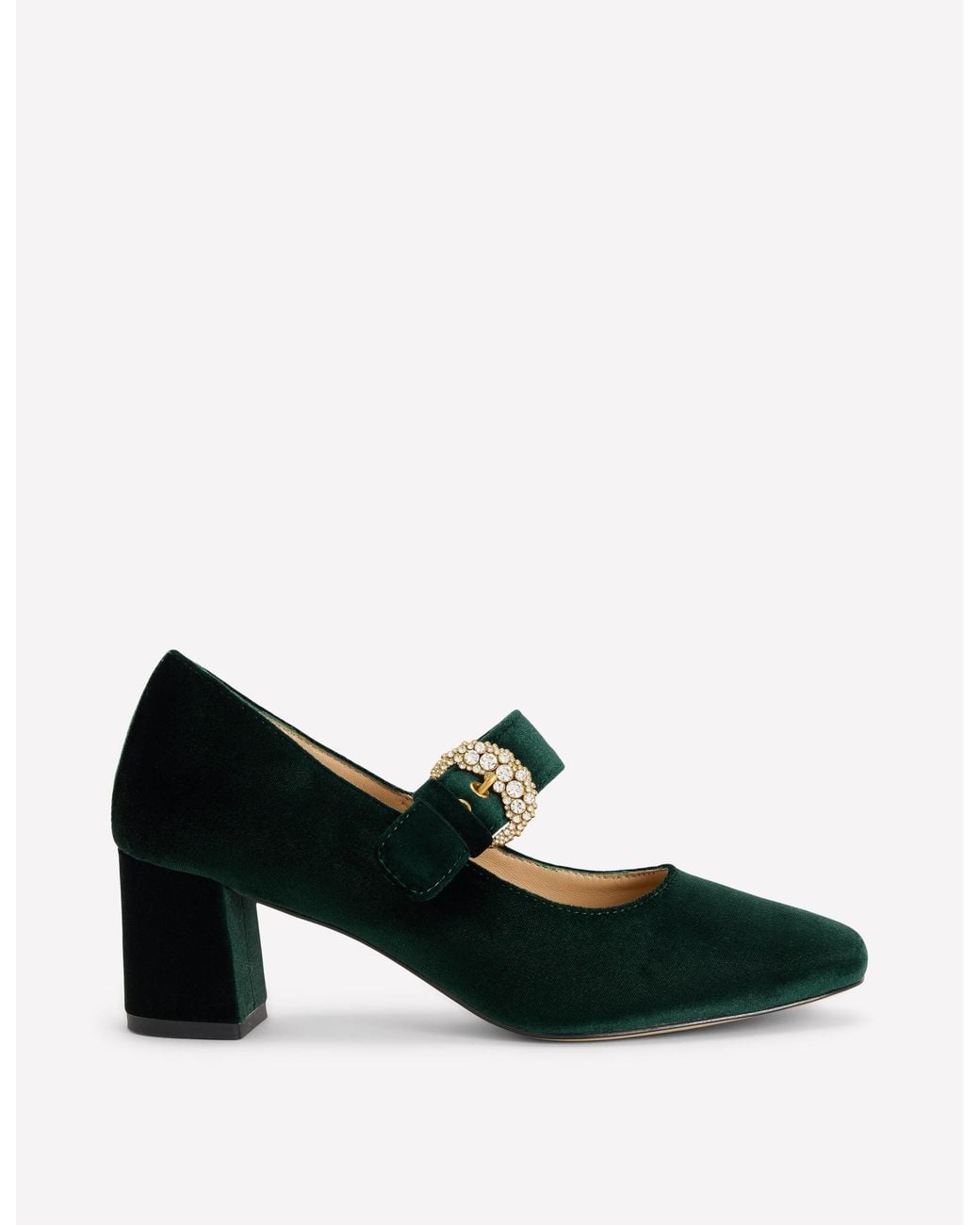 Boden Black Buckle Strap Block Heels