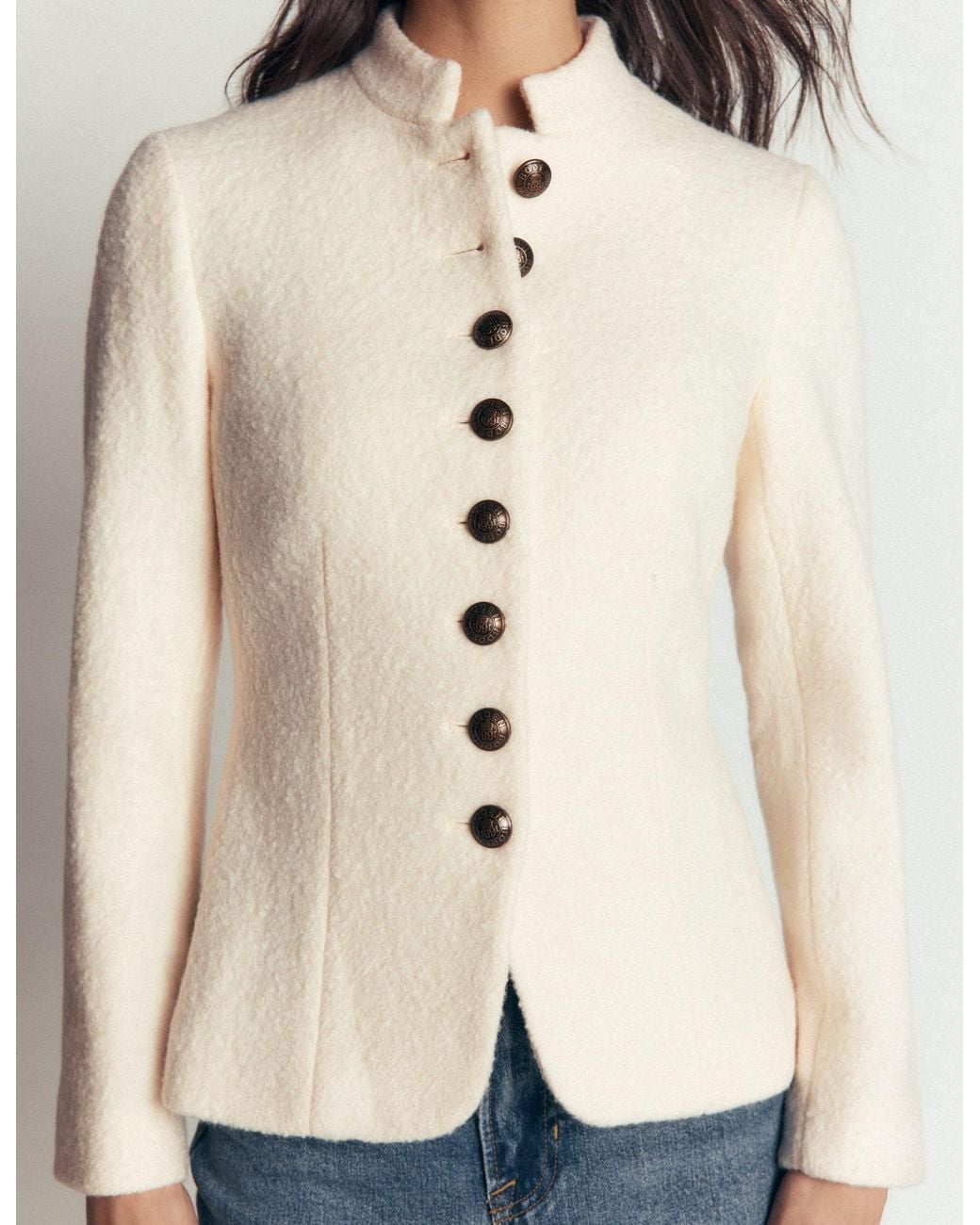 Boden Natural Hereford Boiled Wool Jacket