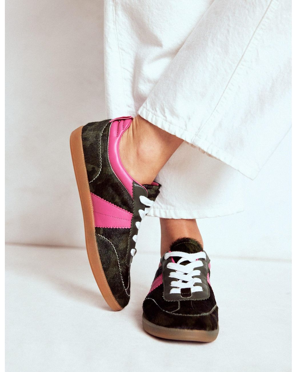 Boden White Erin Retro Tennis Trainers