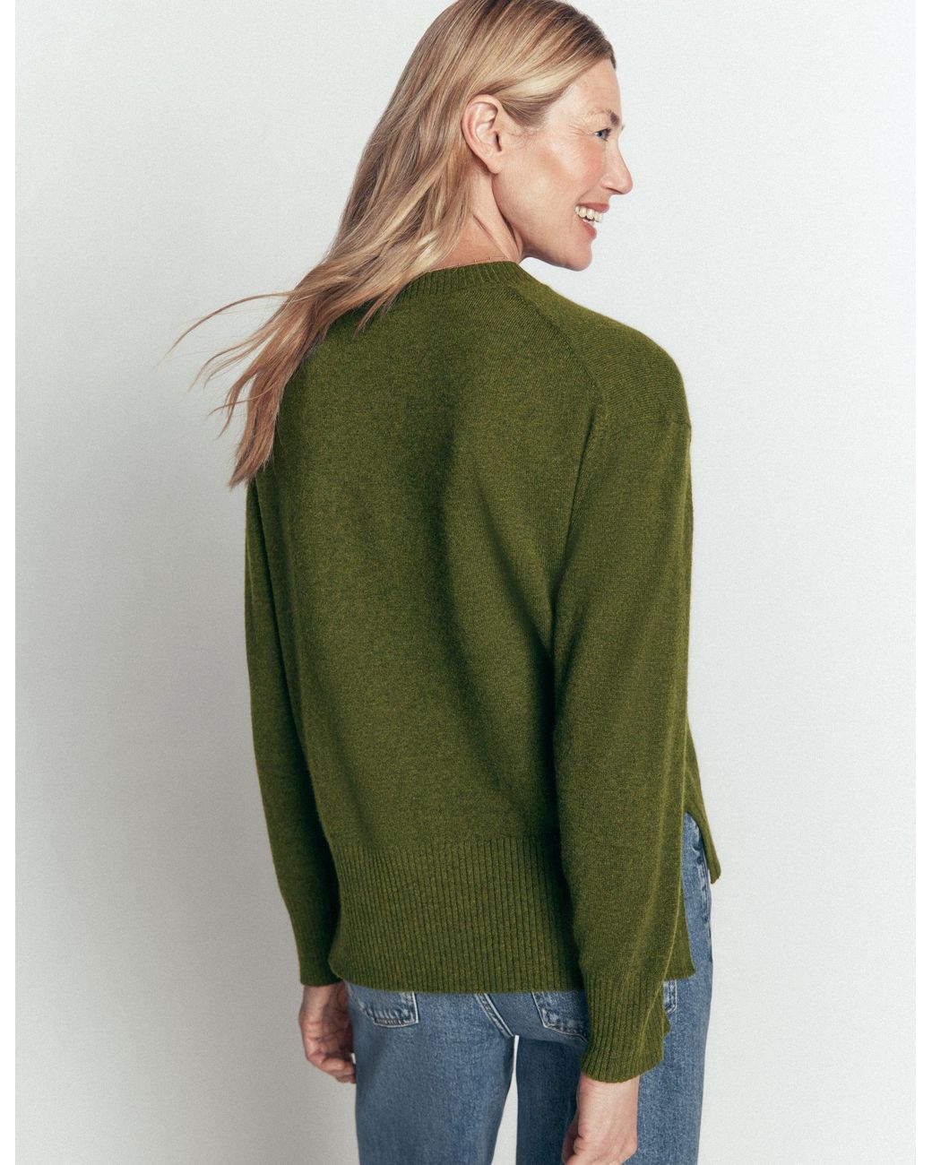 Boden Green Fay Cashmere Crew Neck Sweater