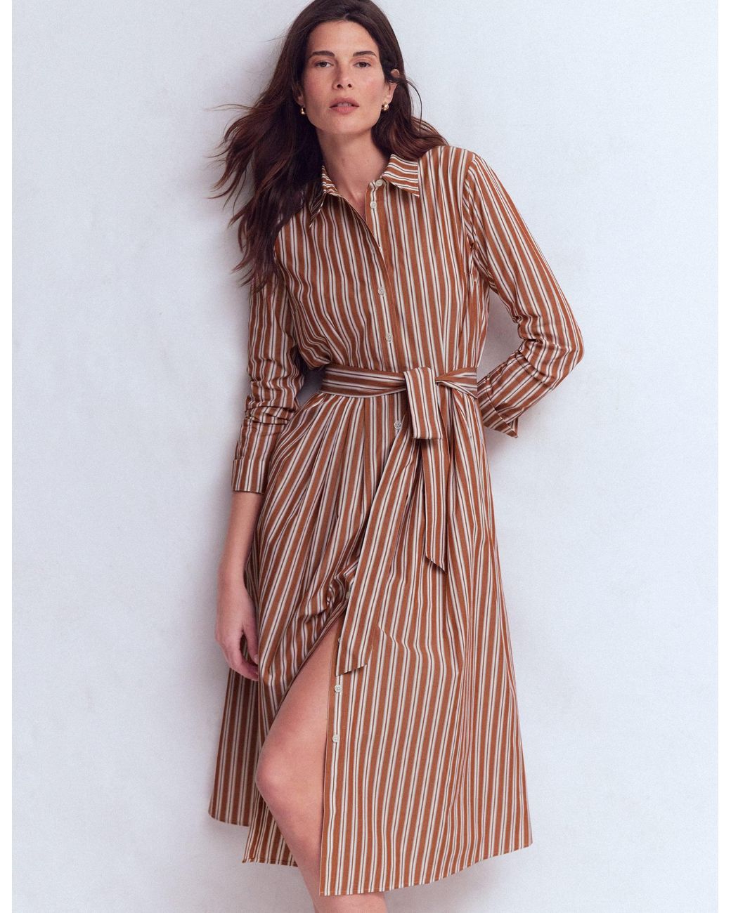 Boden Brown Alexa Long Sleeve Midi Dress