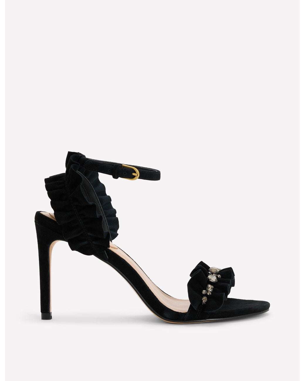 Boden Black Pleat Detail Heeled Sandals