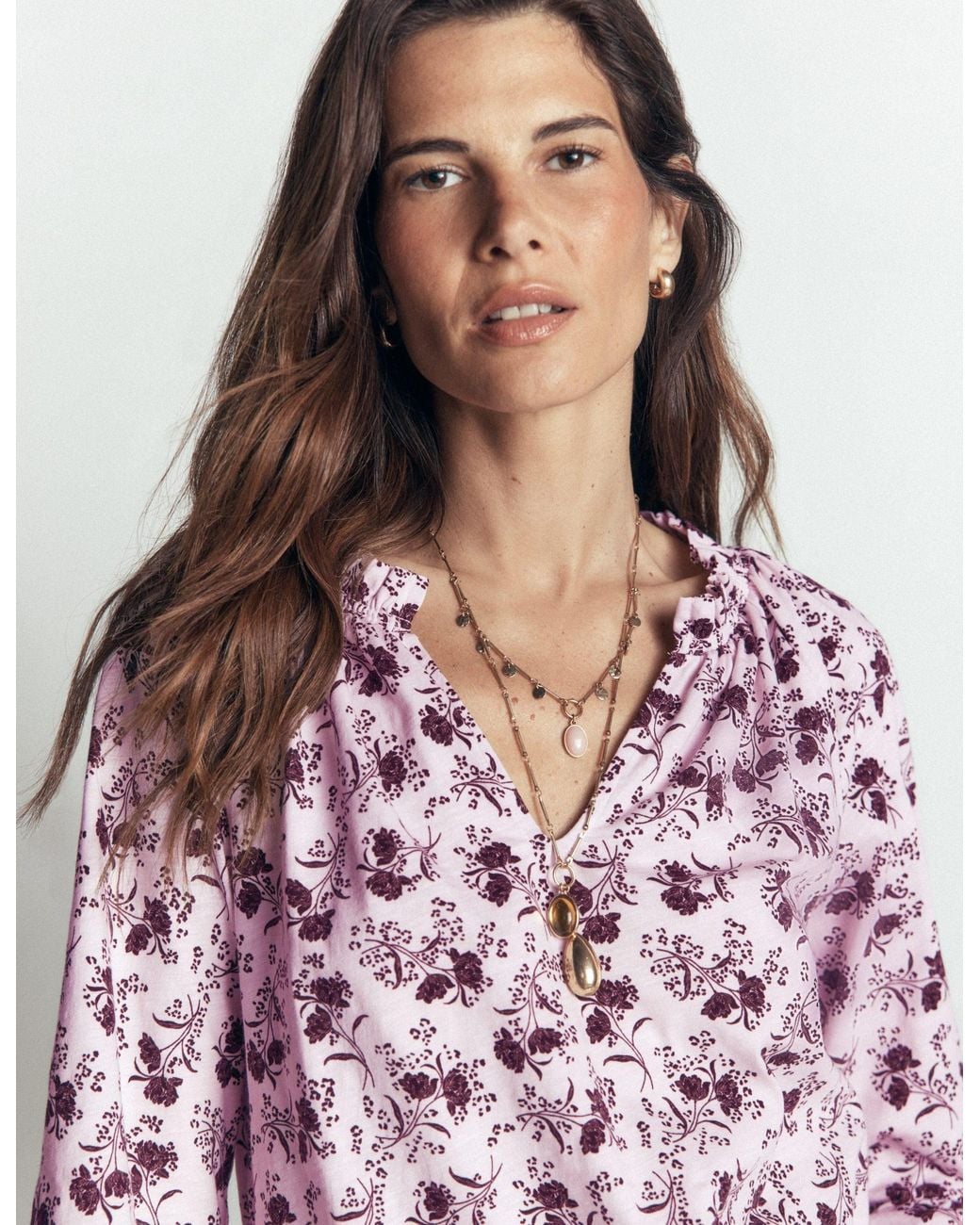 Boden Pink Pia Ruffle Detail Top