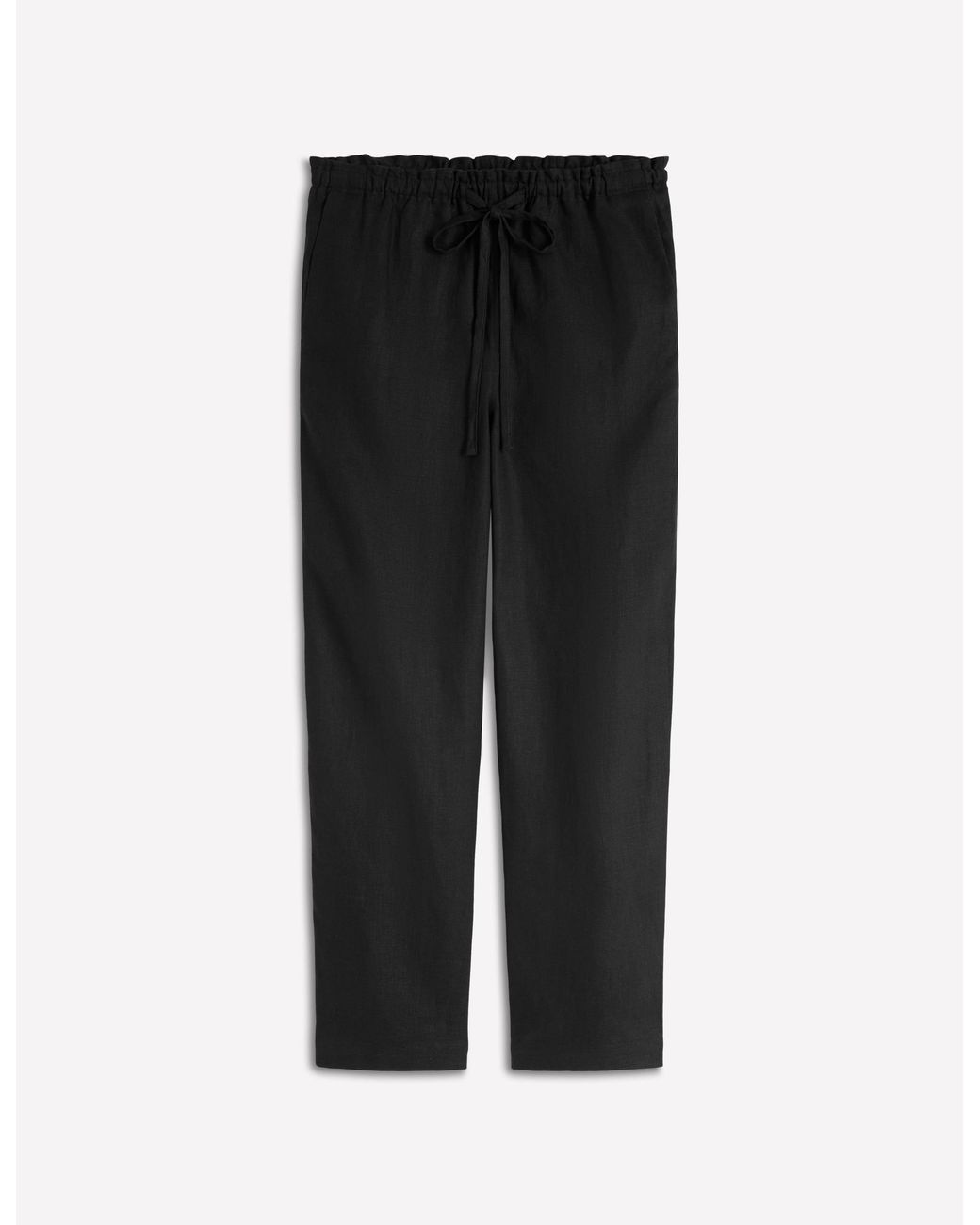 Boden Black Islington Linen Crop Trousers